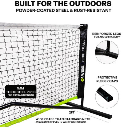 Mini Pickleball Net 10ft Portable with Ball Holder for Net, with Pickleball Bag + 4 Balls